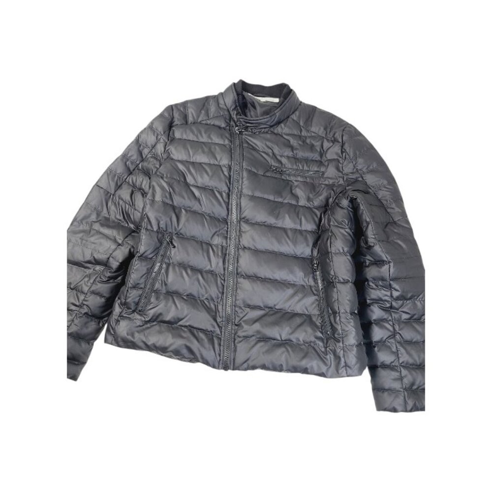 Kenneth Kole Men's Black Asymmetric Zip Padded Insulated Puffer Jacket Size L